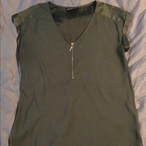 Express - Silky Zip Front Gramercy Tee